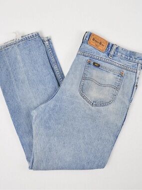 Vintage 90s made in Canada Blue Bay unisex Light Blue Straight-Leg Jeans 36x32